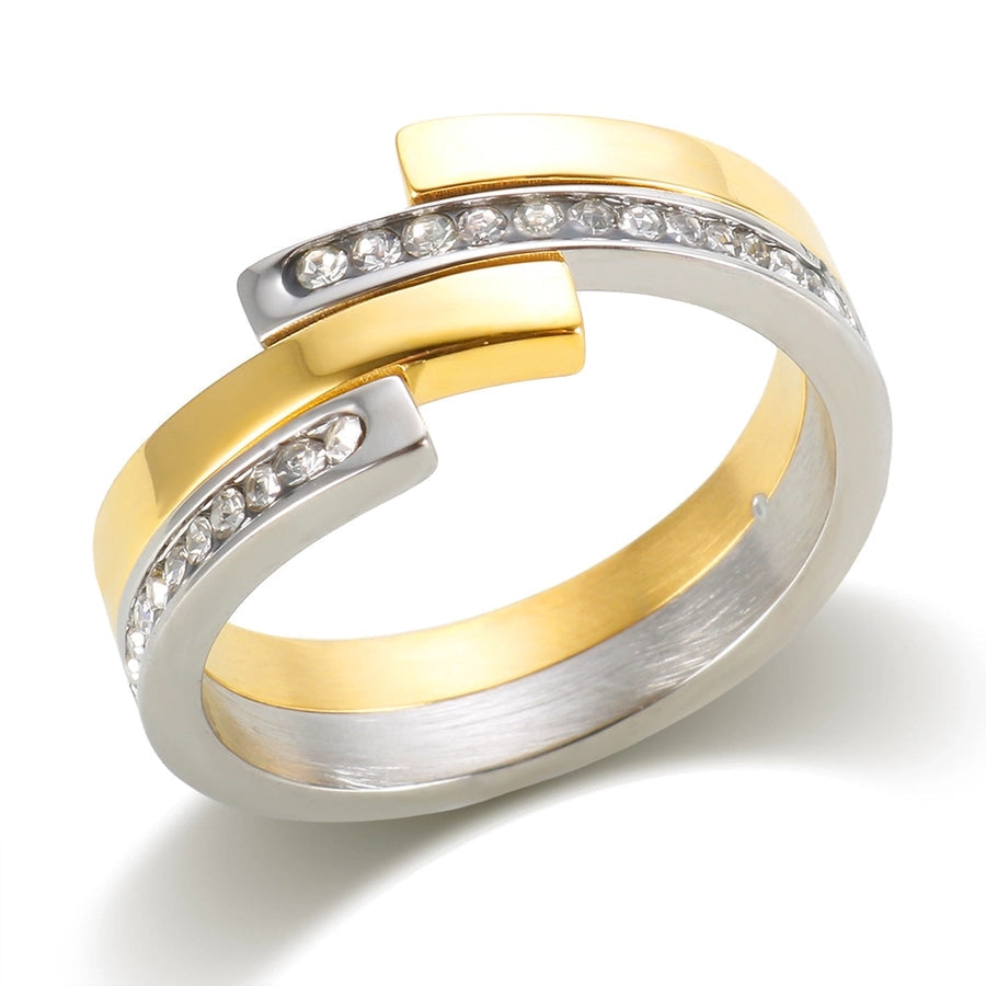 Jewelry Simple Style Color Block 304 Stainless Steel Mixed Metal Plating Rings