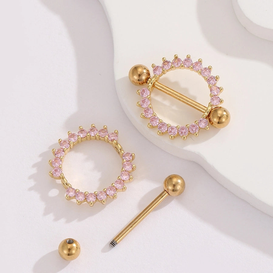 Ear Cartilage Rings & Studs Modern Style Simple Style Round 304 Stainless Steel Inlay Zircon Ear Cartilage Rings & Studs