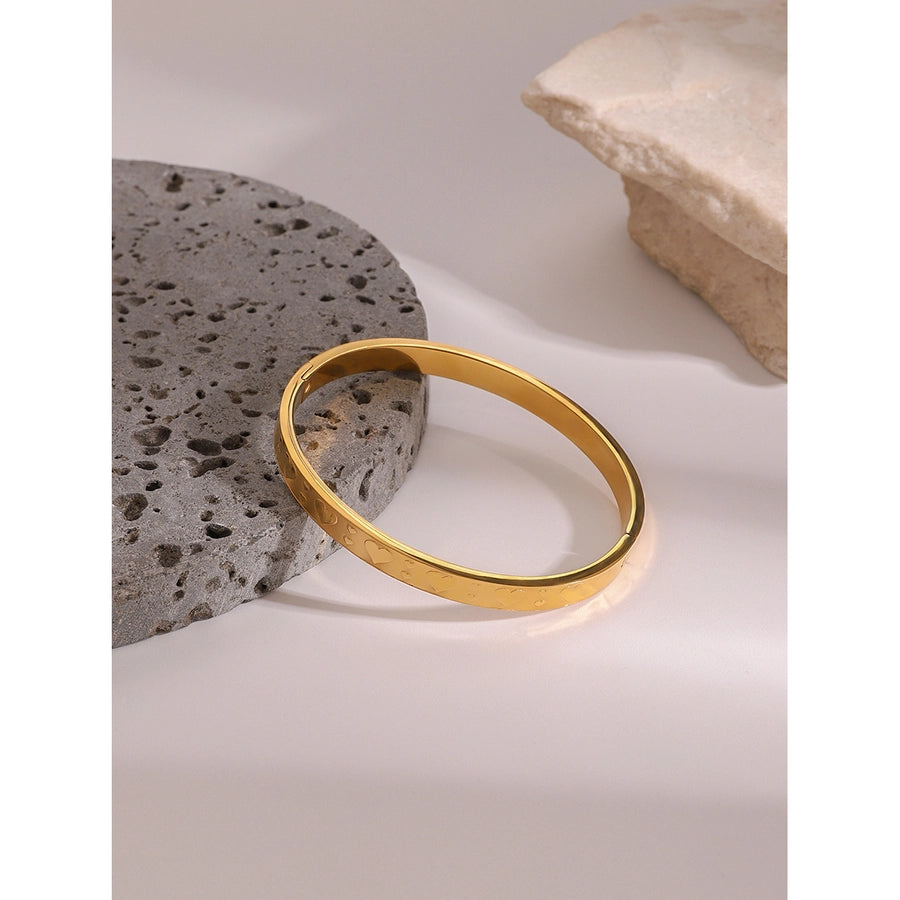 Simple Style Heart Shape 304 Stainless Steel Bangle In Bulk