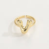Copper 18K Gold Plated Plating Letter Copper Rings