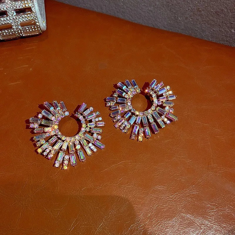 1 pair retro geometric heart shape bow knot alloy rhinestones drop earrings