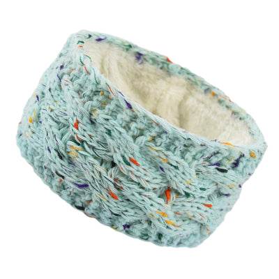 plus velvet knitted hair band wool color dot yarn headband variegated warm hair accessories autumn and winter twist ear protection headband