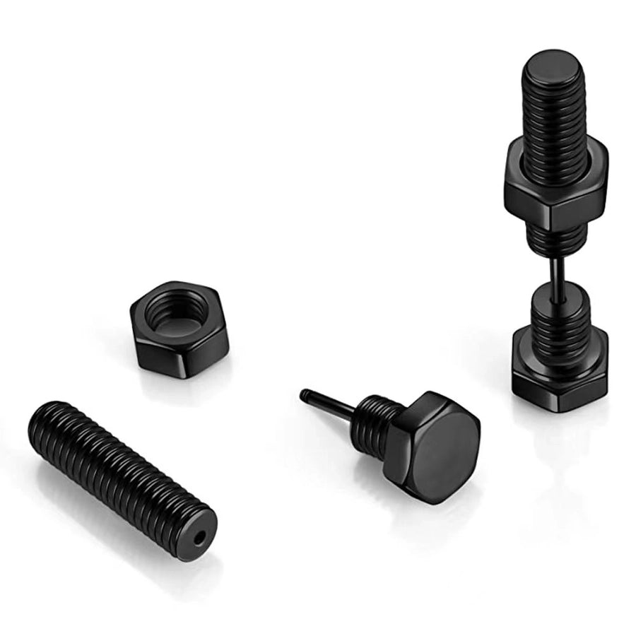 Hip hop simple titanium steel trendy men's personalized screw earrings earrings men's and women's street wear