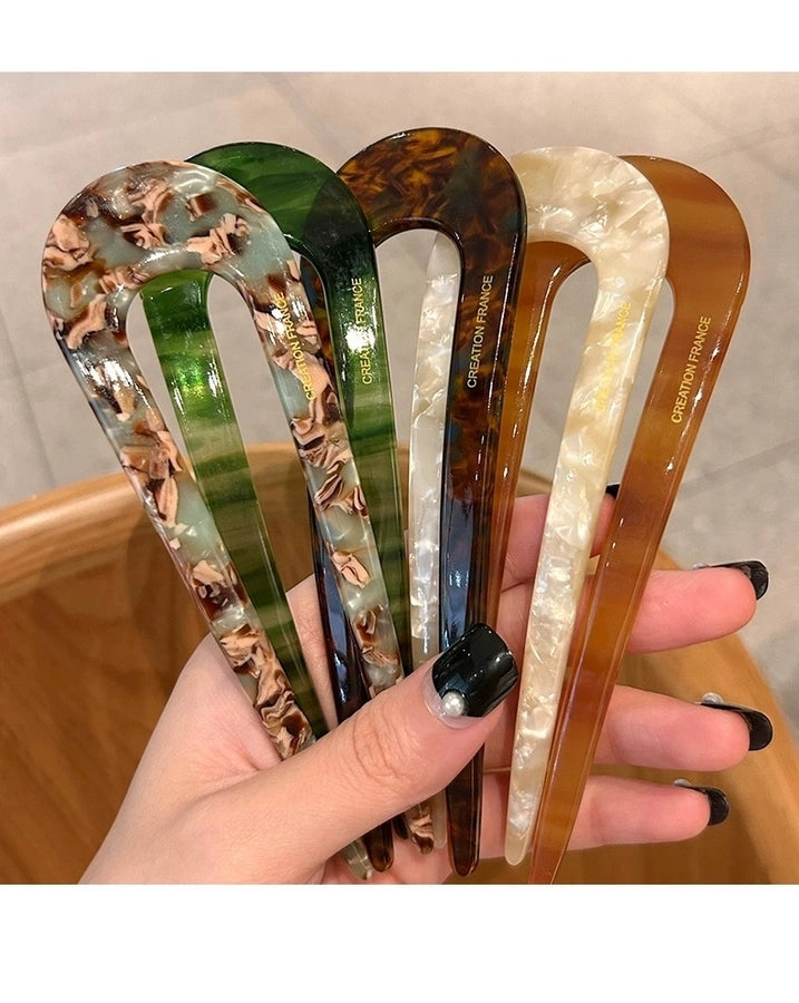 New Chinese style U-shaped hairpin female  new ball head updo artifact insert comb back head headdress fixed chopsticks