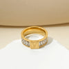 Jewelry Elegant Streetwear Letter 304 Stainless Steel Zircon 14K Gold Plated Polishing Plating Inlay Rings