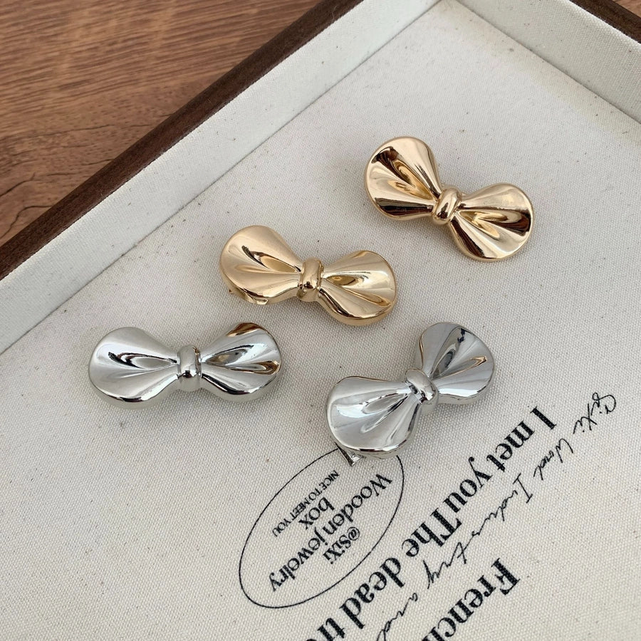 Women's Sweet Simple Style Bow Knot Metal Hair Clip