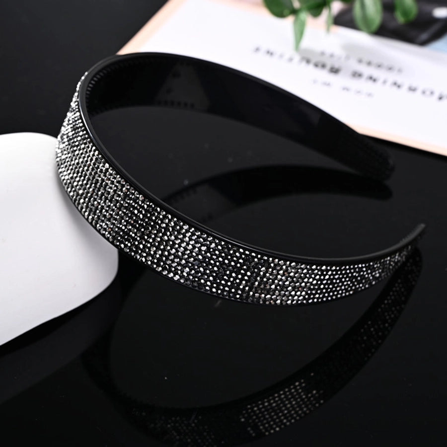 Women's Simple Style Classic Style Solid Color Alloy Rhinestone Inlay Hair Band