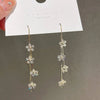1 pair retro geometric heart shape bow knot alloy rhinestones drop earrings