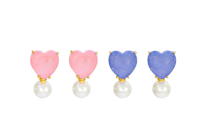 1 Pair Elegant Simple Style Heart Shape Plating Copper Drop Earrings