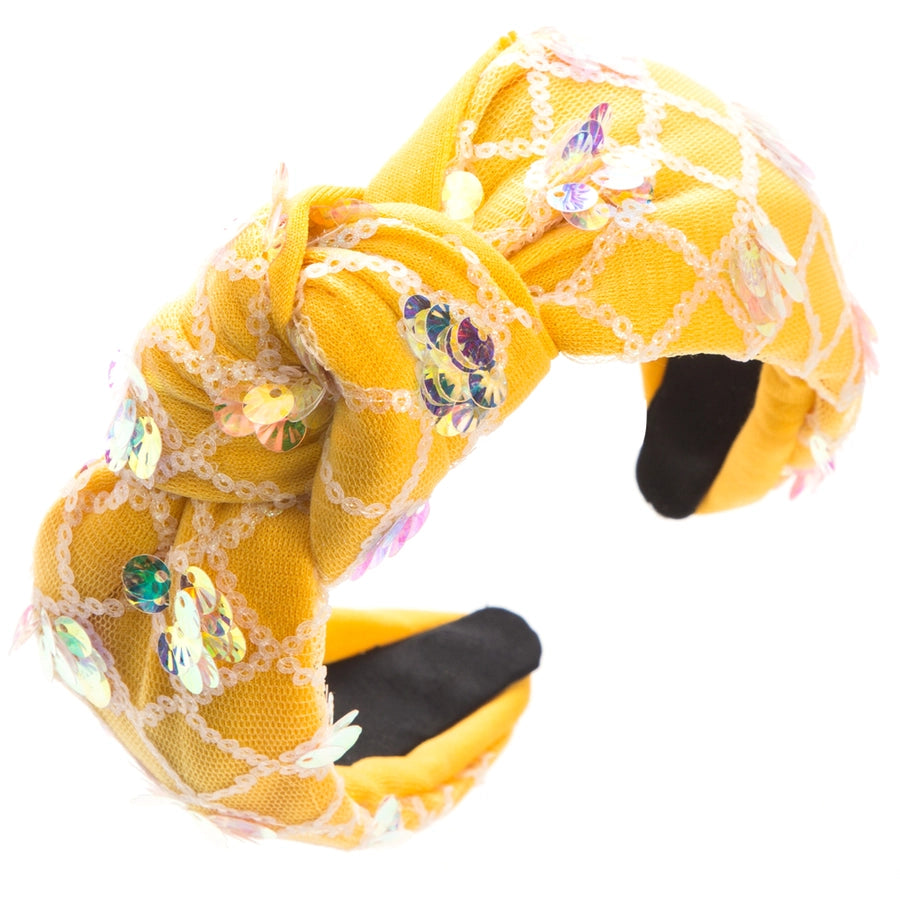 Women's Shiny Grid Sequin Cloth Inlay Sequins Hair Band