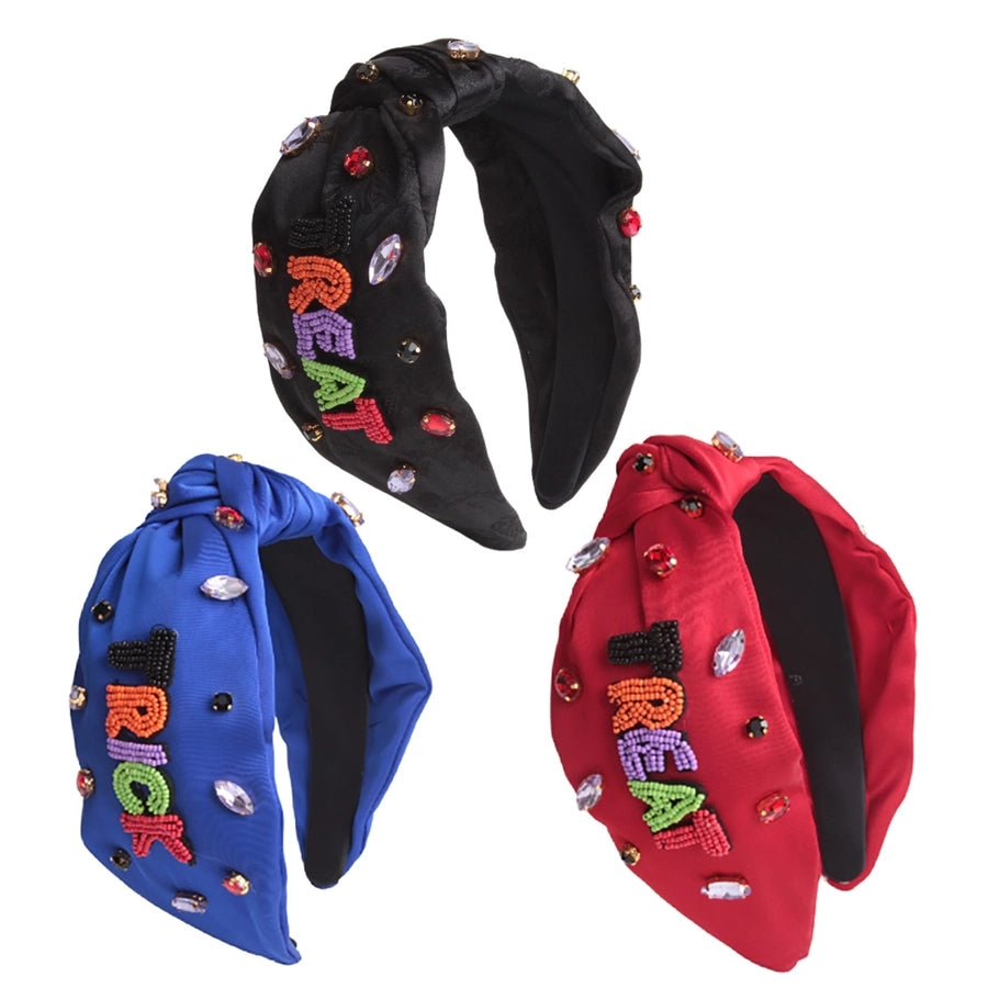 Women's Modern Style Korean Style Letter Cloth Inlay Rhinestones Hair Band