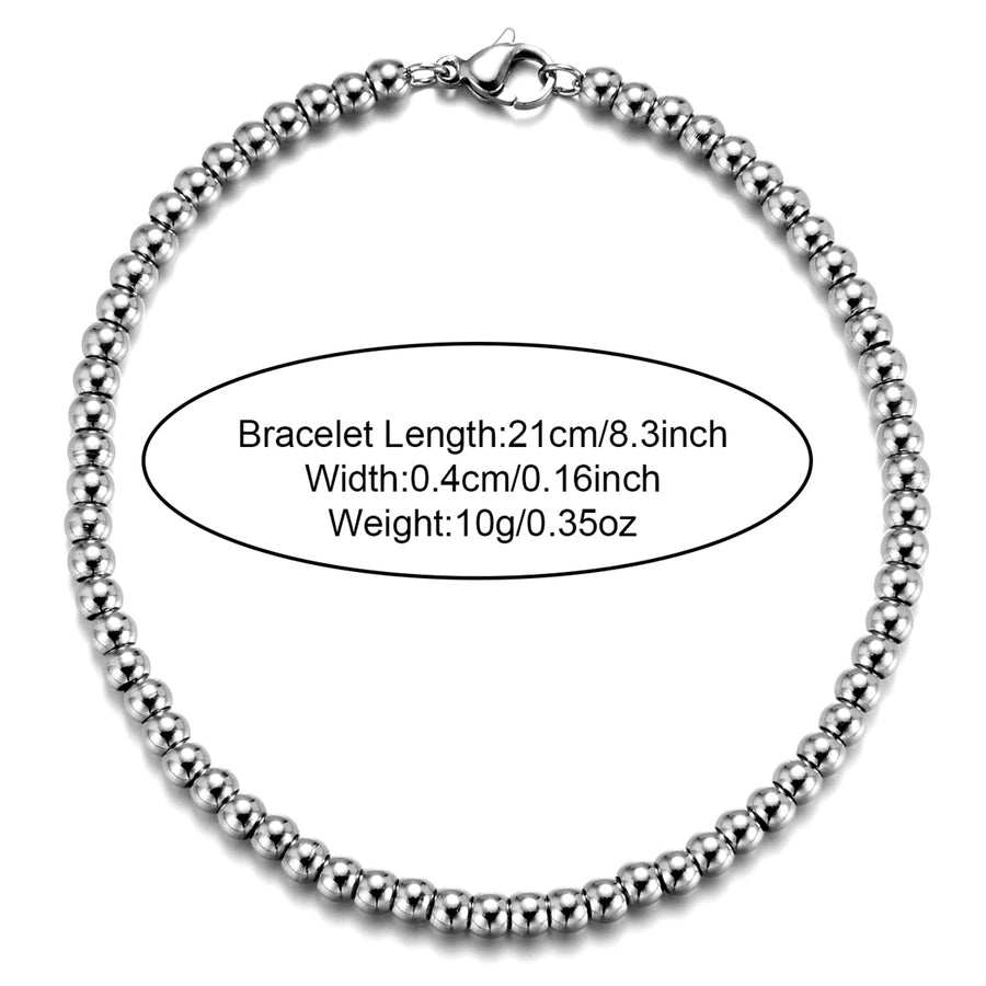 Casual Round 304 Stainless Steel Bracelets In Bulk