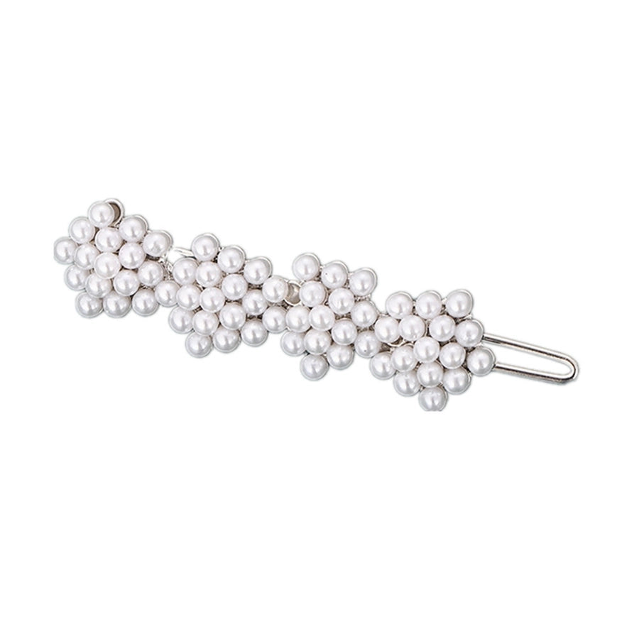 fashion flower alloy plating artificial pearls rhinestones hair clip 1 piece