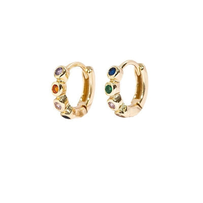 1 Pair Simple Style Geometric Plating Copper Zircon Earrings