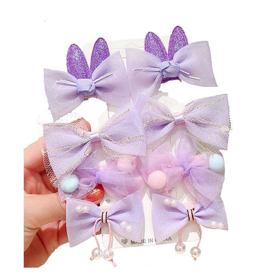Girl'S Sweet Bow Knot Cloth Hair Clip