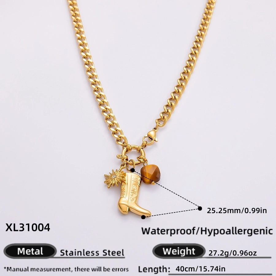 Jewelry Lady Heart Shape 304 Stainless Steel Plating Pendant Necklace