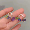 1 pair sweet flower plating alloy earrings