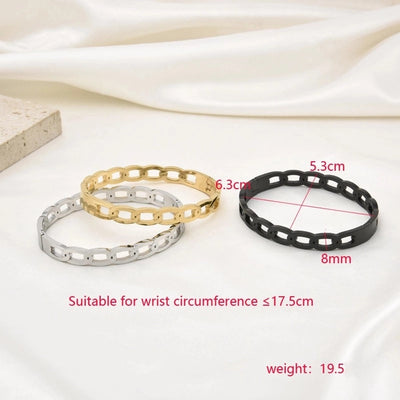 Casual Elegant Simple Style Geometric Titanium Steel Rose Gold Plated White Gold Plated Gold Plated Bangle In Bulk