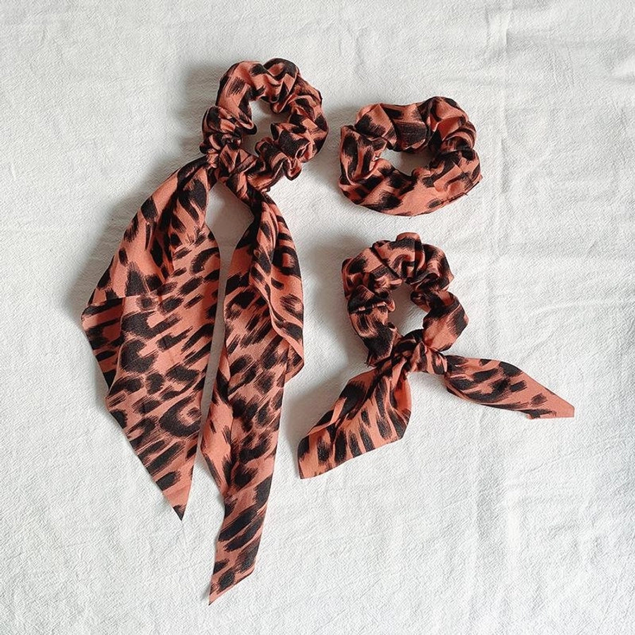 color leopard print hair band chiffon elastic hair rope nhof154782