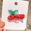 kid's cute cartoon fruit alloy rubber sequins hair clip