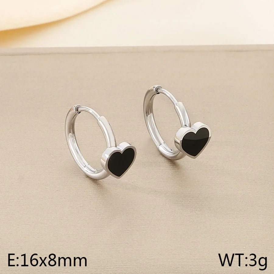 1 Pair Vintage Style Square Heart Shape Hollow Out Inlay 304 Stainless Steel Pearl Zircon 18K Gold Plated Earrings