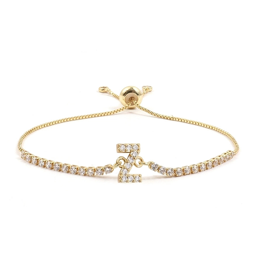 Copper Inlay Letter Zircon Bracelets