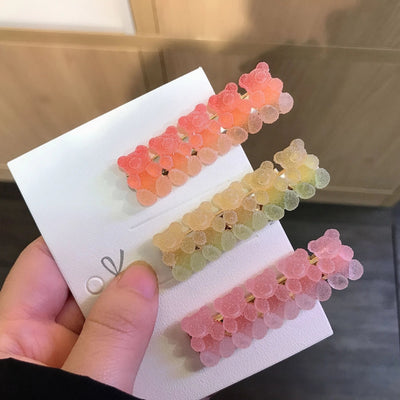 sweet bear alloy soft glue hair clip