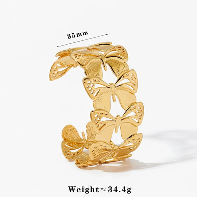 Casual Elegant Sweet Butterfly 304 Stainless Steel 16K Gold Plated White Gold Plated Gold Plated Bangle In Bulk