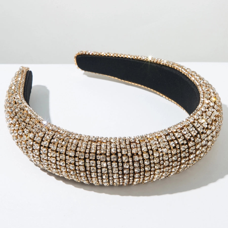 Elegant Glam Luxurious Women's Solid Color Alloy Cloth Inlay Rhinestones Hair Band