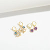 1 Pair Elegant Simple Style Commute Four Leaf Clover Heart Shape Enamel Inlay Copper Zircon 14K Gold Plated Drop Earrings