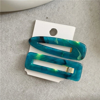 simple style geometric acetic acid sheets hair clip 1 pair