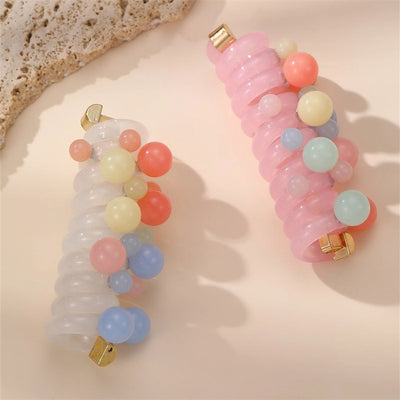 Women's Cute Sweet Round Plastic Hair Tie