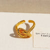 Brass 24K Gold Plated Geometric Open Rings