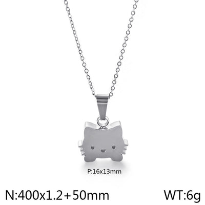 Jewelry Elegant Simple Style Streetwear Cat 304 Stainless Steel 18K Gold Plated Pendant Necklace
