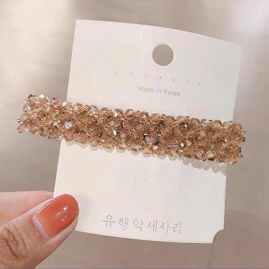 fashion geometric glass metal hair clip 1 piece