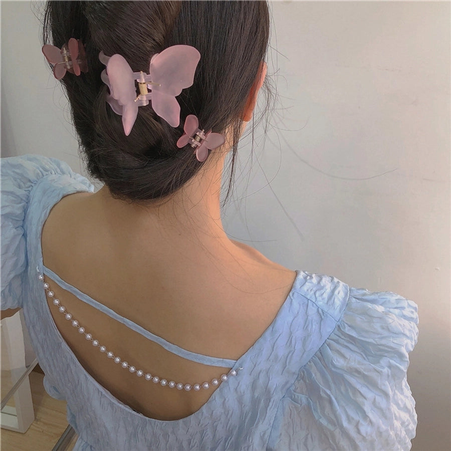 Women's Sweet Butterfly Plastic Stoving Varnish Hair Claws