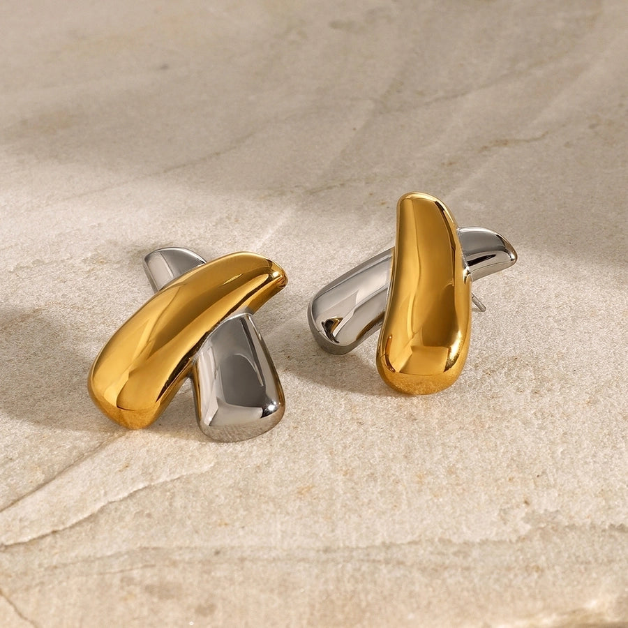 1 Pair Simple Style Classic Style X-Shaped 316 Stainless Steel  Ear Studs