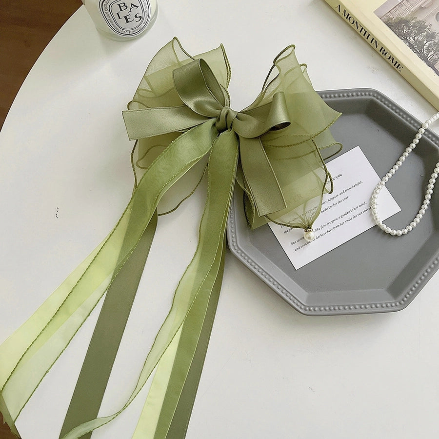 sweet solid color cloth bowknot hair clip