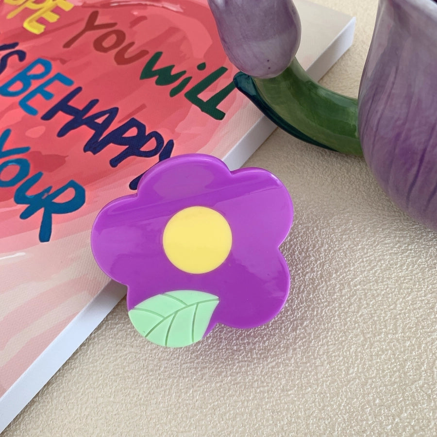 women's sweet simple style flower acetic acid sheets hair claws