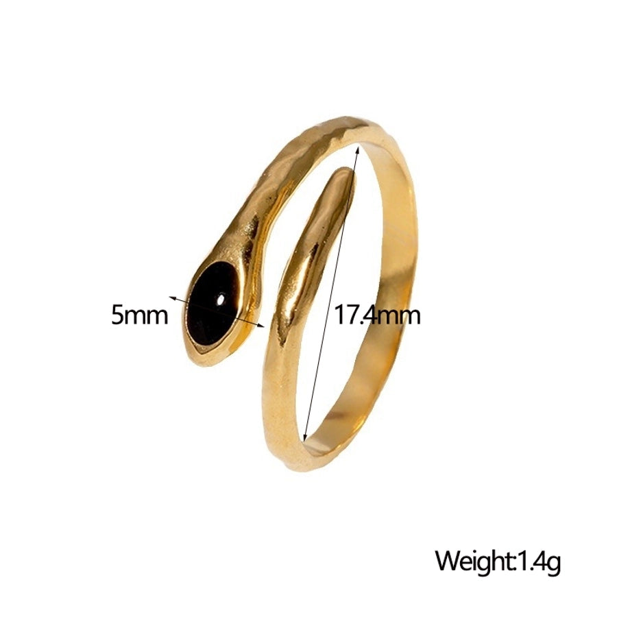 Jewelry Modern Style Simple Style Cool Style Snake 304 Stainless Steel 18K Gold Plated Enamel Stainless Steel Rings