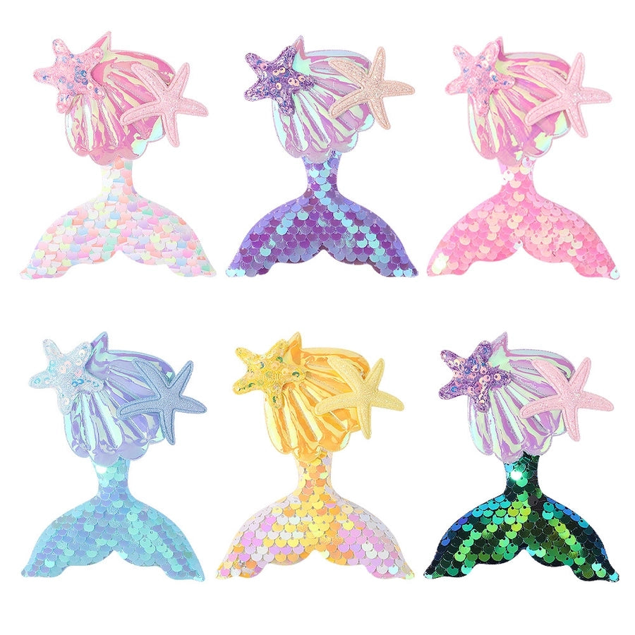 cute mermaid sequin cloth patchwork hair clip