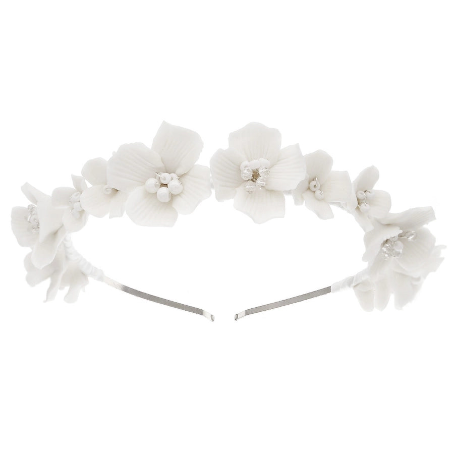 elegant retro lady flower ceramics hair band