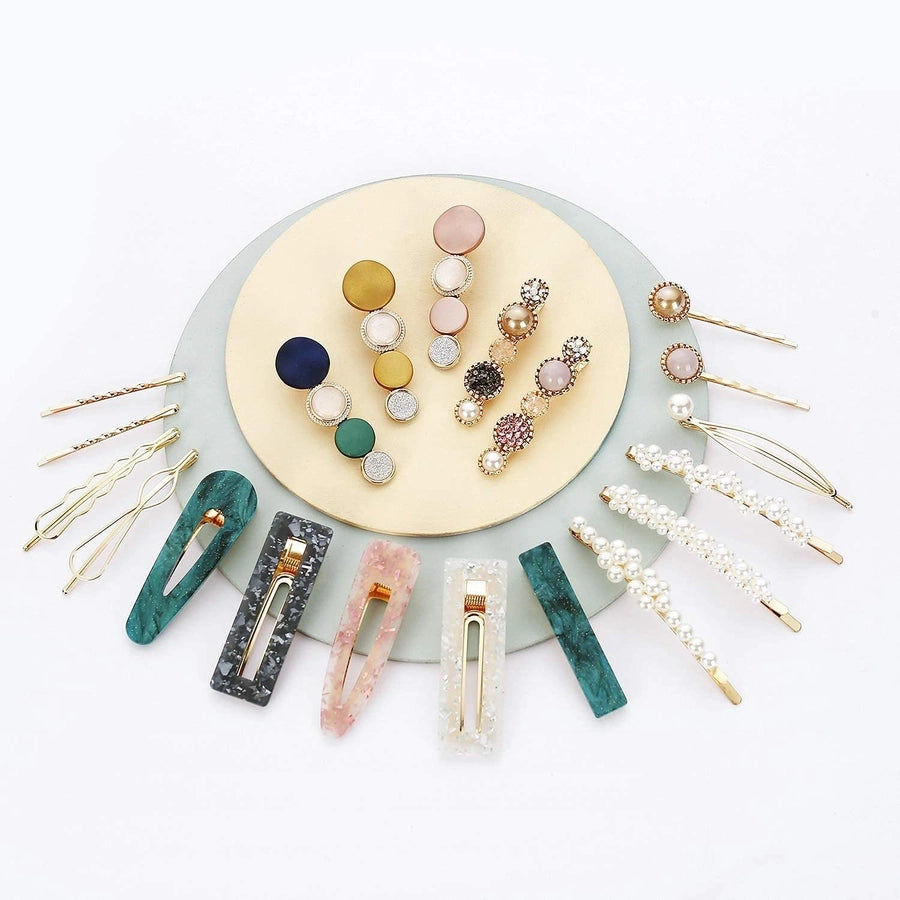 Hair Accessories Acetic Acid Side Clip Marble Effect Hairpin Pearl Candy Color Fashion Hairpin Combination Set