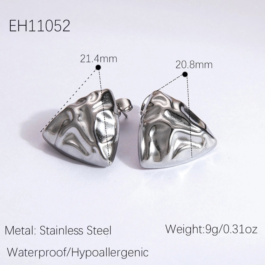 1 Pair Vintage Style Classic Style Geometric Heart Shape Plating 304 Stainless Steel Ear Studs
