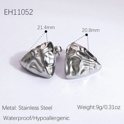 1 Pair Vintage Style Classic Style Geometric Heart Shape Plating 304 Stainless Steel Ear Studs