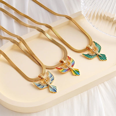 Jewelry Glam Sexy Bird 304 Stainless Steel Copper Necklace