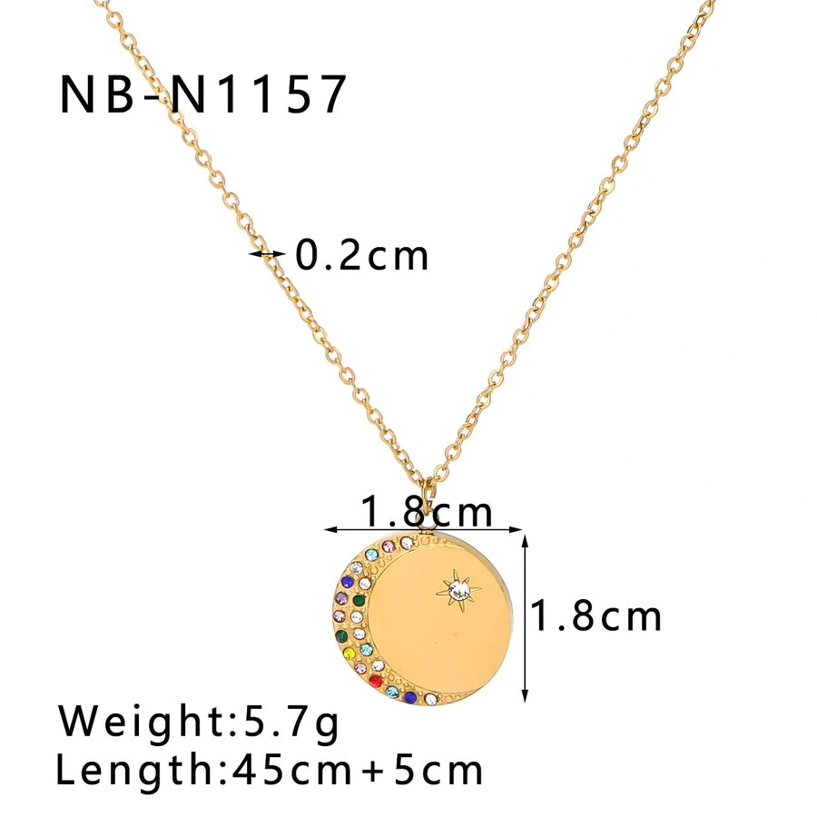 Jewelry Retro Simple Style Constellation Titanium Steel Plating Pendant Necklace