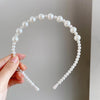 women's vintage style geometric artificial pearl hair band