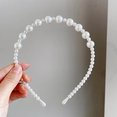 women's vintage style geometric artificial pearl hair band