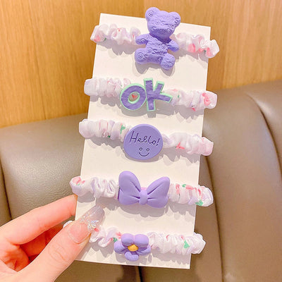 cute bow knot cloth hair tie 1 set